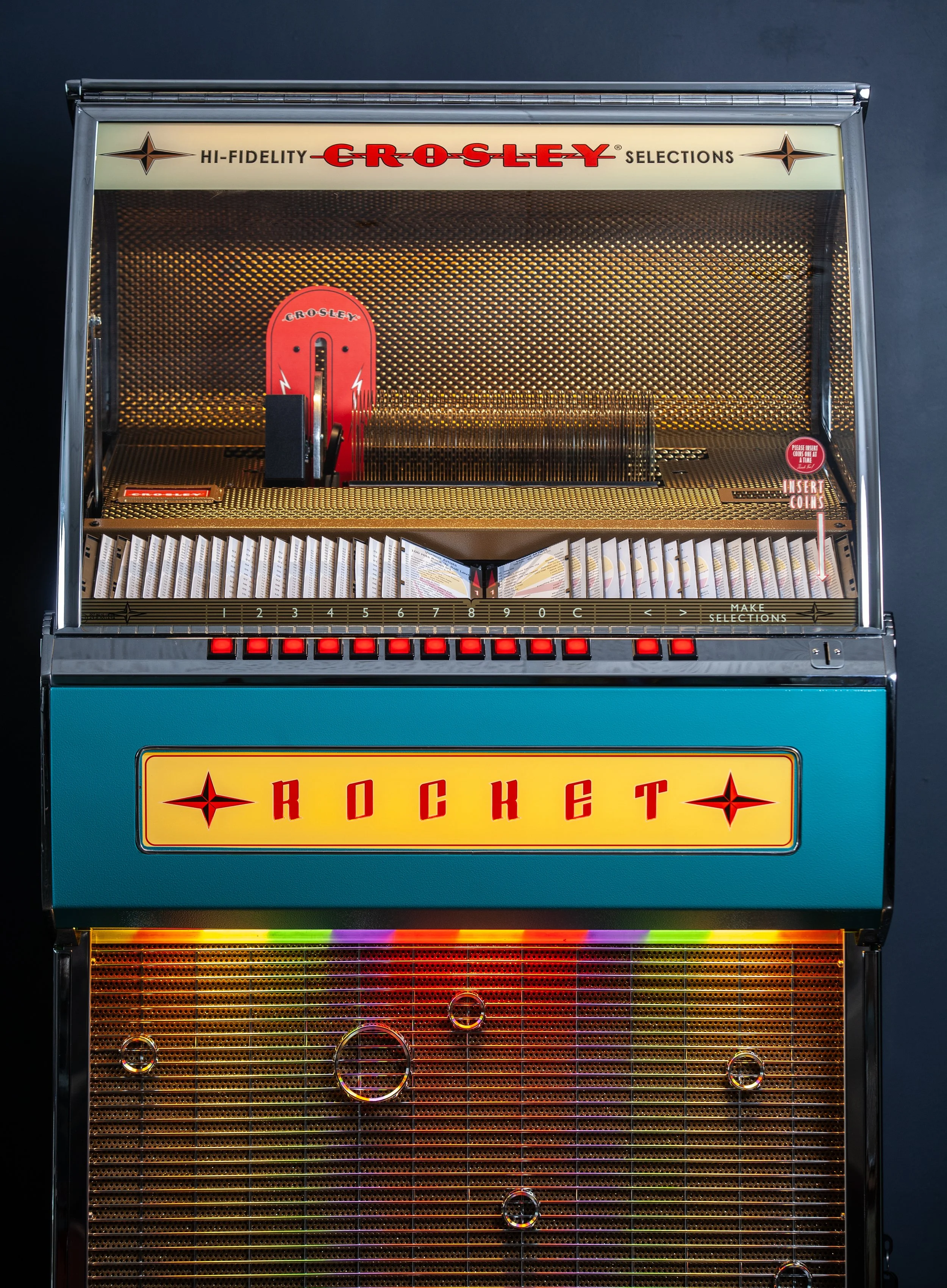 Rocket 80 CD Bluetooth Full-Size Jukebox Turquoise — Amplify Your